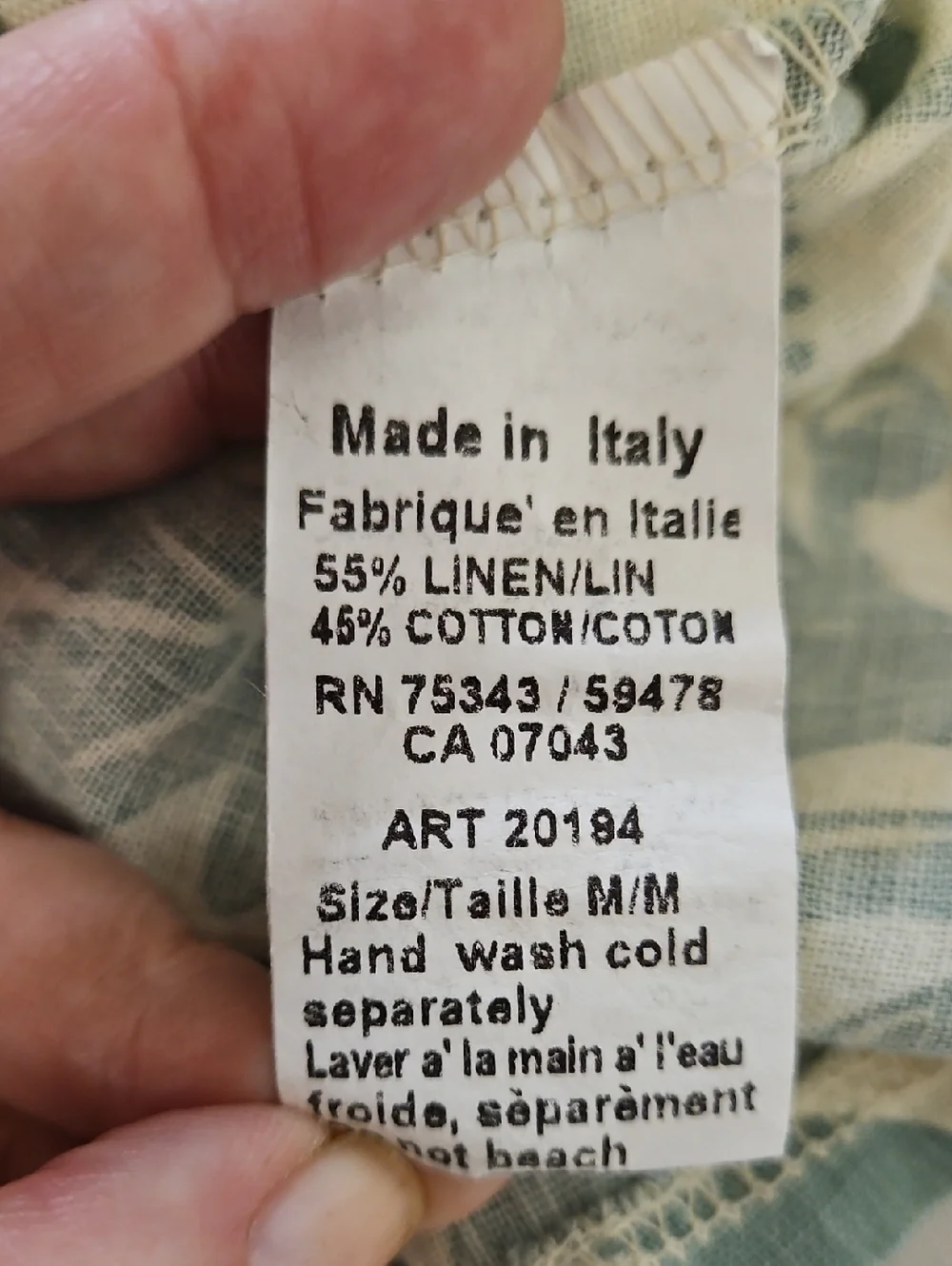 Terzo Millennio Linen Blend Floral Tunic Dress, Size Medium, Made In Italy